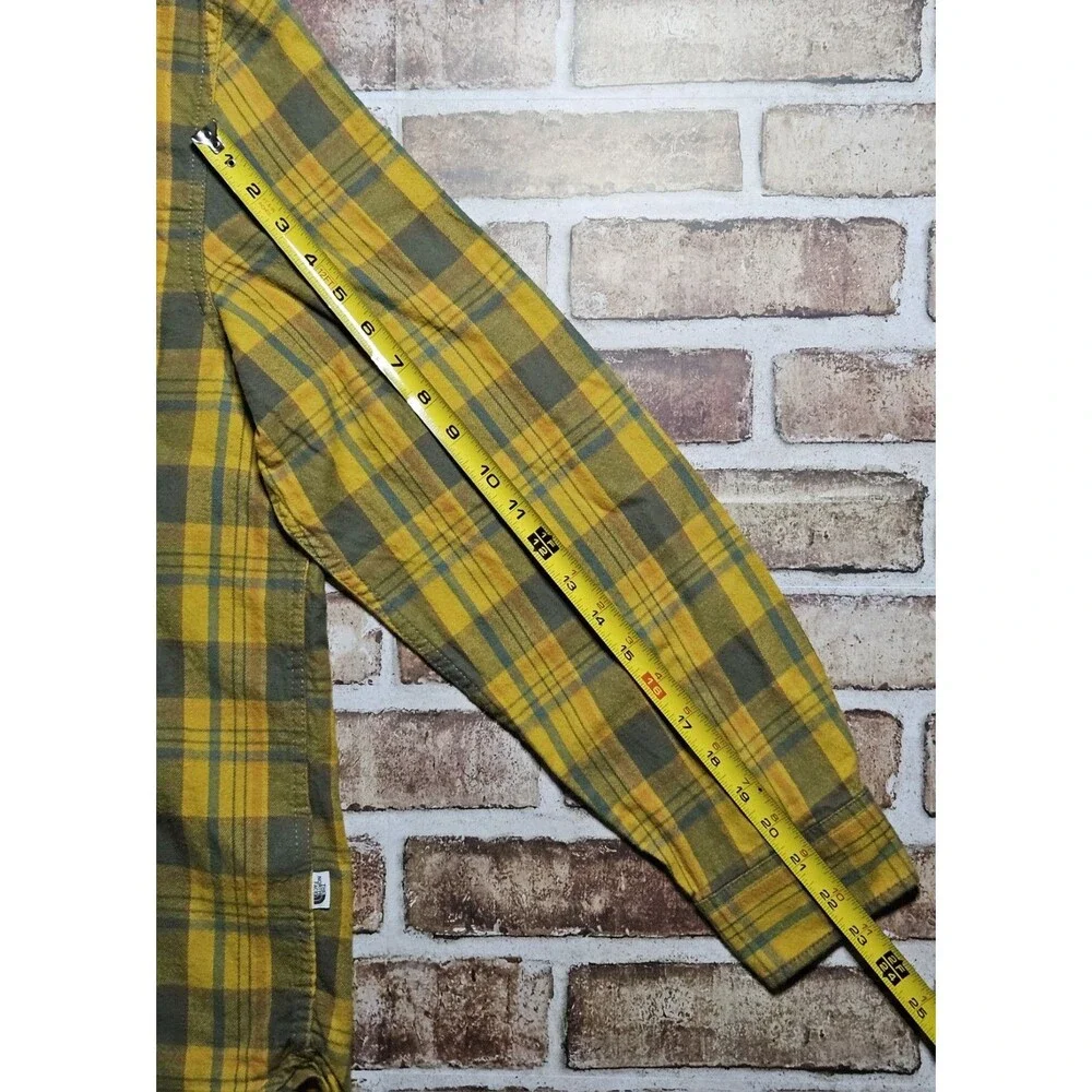 The North Face Men’s XL Yellow Plaid Long Sleeve Button Up 100% Cotton Shirt